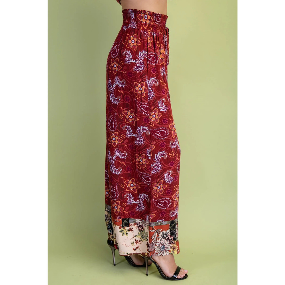 TE1500 MRSLA Gigio Mixed Print Wide Leg Pants Various Sizes - Picture 3 of 4